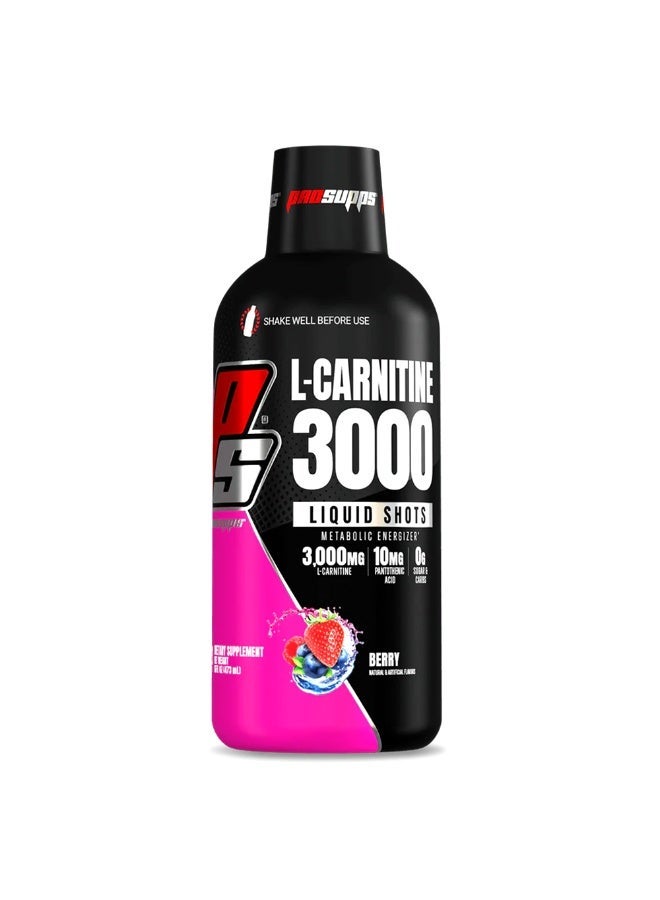 ProSupps, L-Carnitine 3000 Fat Burner, Berry Flavor, 473 ml (31 Servings) - Image 1