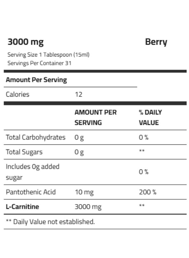 ProSupps, L-Carnitine 3000 Fat Burner, Berry Flavor, 473 ml (31 Servings) - Image 2