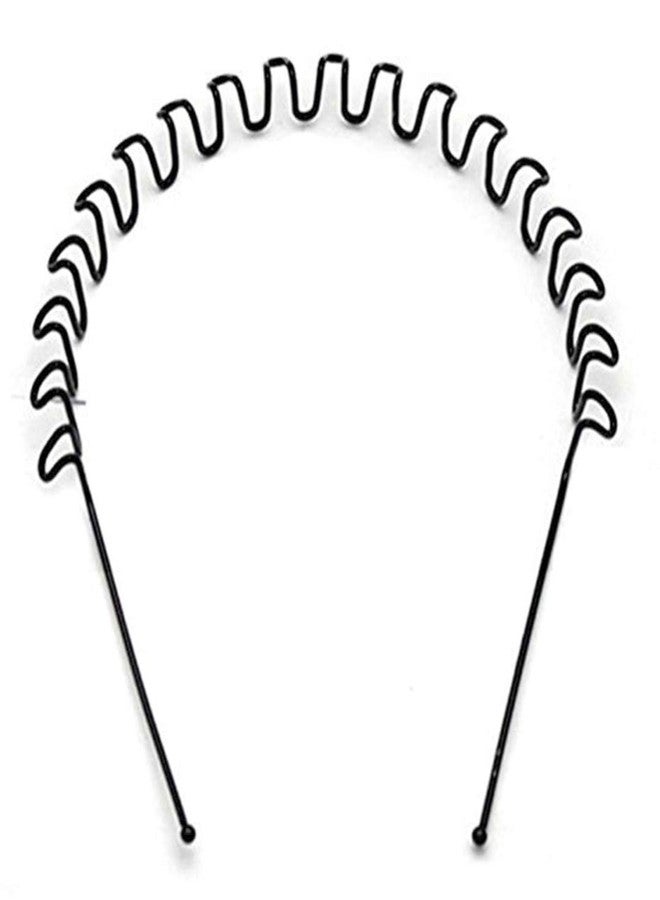 FLUZOV Zig Zag Wave Metal Hair Band for Unisex - Black - Image 4