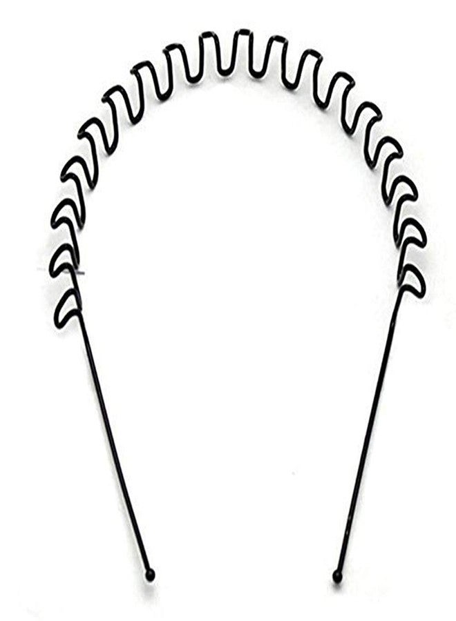 FLUZOV Zig Zag Wave Metal Hair Band for Unisex - Black - Image 2