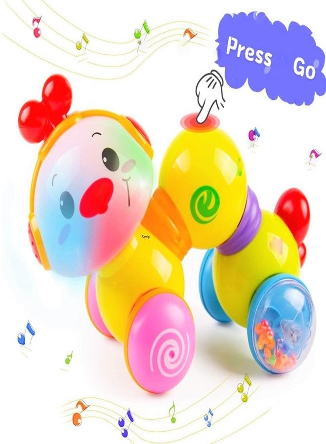 Samip Crawling Toys for Babies 6-12 Months | Crawl Baby Toy with Rattle | Cute Caterpillar Wigglitoy Press & Crawl | Musical Crawling Toy with Light Up | Press and Go Infant Baby Toys - Image 1