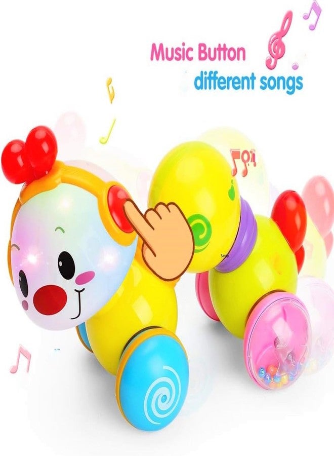 Samip Crawling Toys for Babies 6-12 Months | Crawl Baby Toy with Rattle | Cute Caterpillar Wigglitoy Press & Crawl | Musical Crawling Toy with Light Up | Press and Go Infant Baby Toys - Image 2
