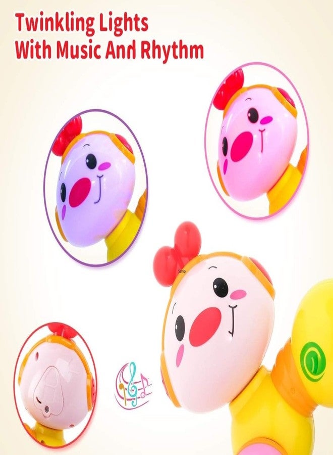 Samip Crawling Toys for Babies 6-12 Months | Crawl Baby Toy with Rattle | Cute Caterpillar Wigglitoy Press & Crawl | Musical Crawling Toy with Light Up | Press and Go Infant Baby Toys - Image 3