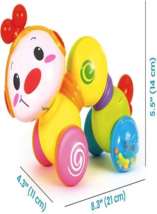 Samip Crawling Toys for Babies 6-12 Months | Crawl Baby Toy with Rattle | Cute Caterpillar Wigglitoy Press & Crawl | Musical Crawling Toy with Light Up | Press and Go Infant Baby Toys - Image 5