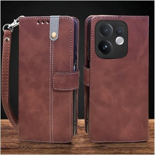 Excelsior Flip Cover for Vivo V60, Vivo T4 Pro | Premium PU Leather | Full Protection (Coffee) - Image 1