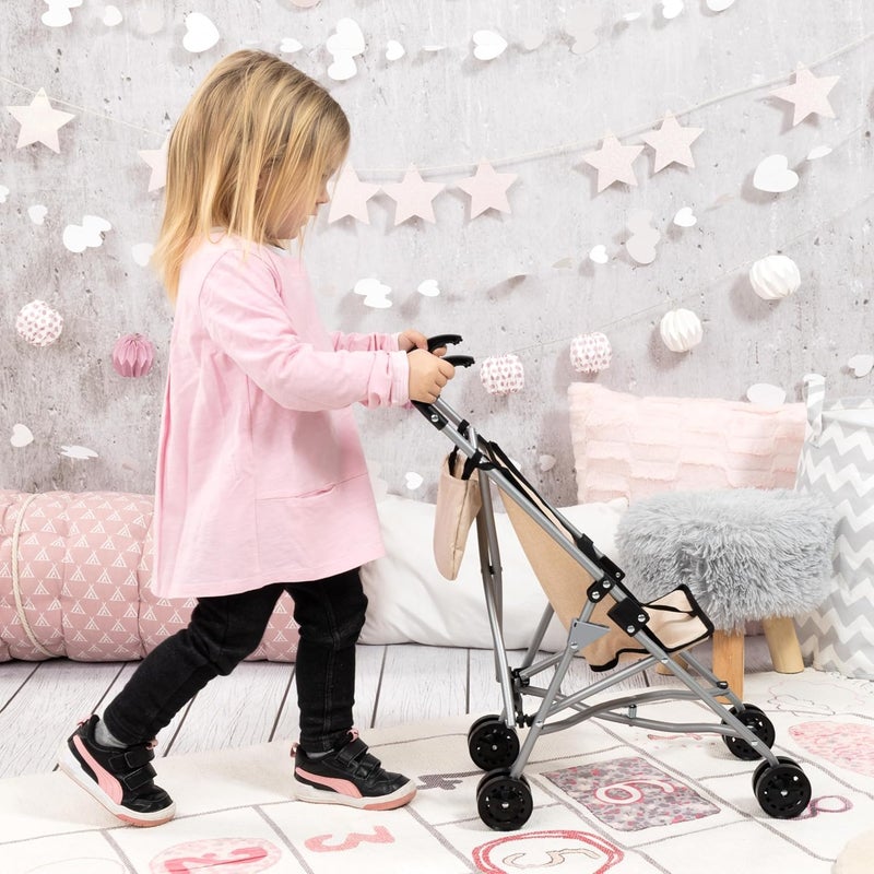 Bayer Design 30575AB Doll's Pram with Bag Double Wheels Foldable Metal for Dolls up to 46 cm - Image 5