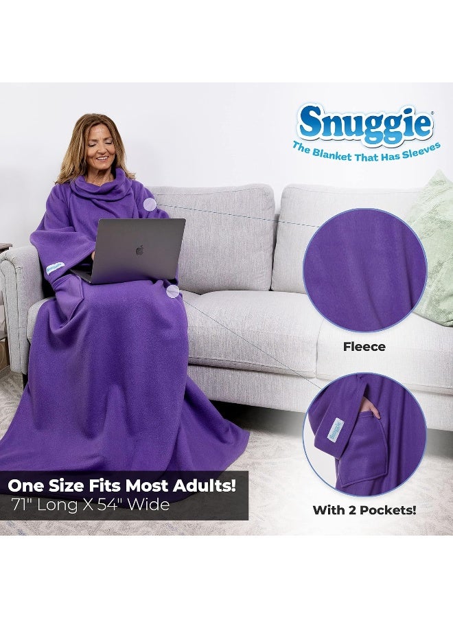 Snuggie- The Original Wearable Blanket That Has Sleeves, Warm, Cozy, Super Soft Fleece, Functional Blanket with Sleeves & Pockets for Adult, Women, Men, As Seen On TV- Purple - Image 2