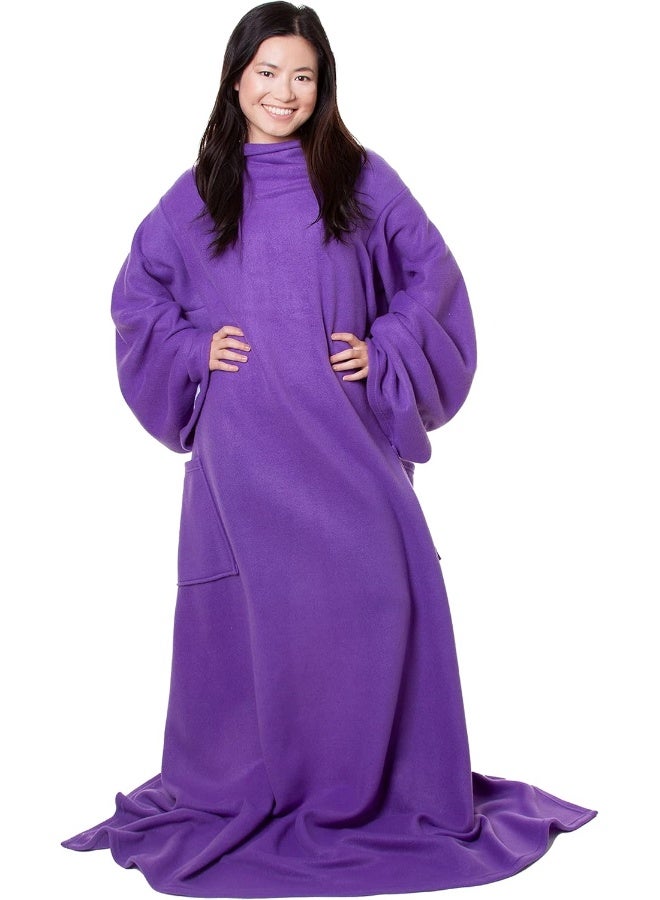 Snuggie- The Original Wearable Blanket That Has Sleeves, Warm, Cozy, Super Soft Fleece, Functional Blanket with Sleeves & Pockets for Adult, Women, Men, As Seen On TV- Purple - Image 1