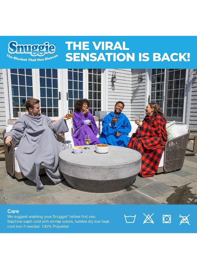 Snuggie- The Original Wearable Blanket That Has Sleeves, Warm, Cozy, Super Soft Fleece, Functional Blanket with Sleeves & Pockets for Adult, Women, Men, As Seen On TV- Purple - Image 5