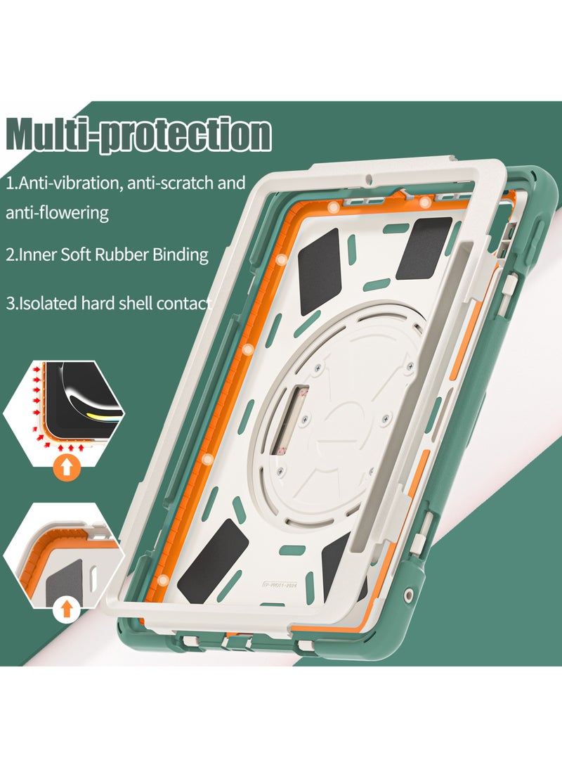 Rock Pow Case for iPad Pro 11-inch (2024) M4 Chip Model A2836 A2837 Heavy Duty Rugged Durability Silicone Tablet Cover with 360° Rotating Hand Strap Foldable Hidden Stand & Shoulder Strap - Image 5