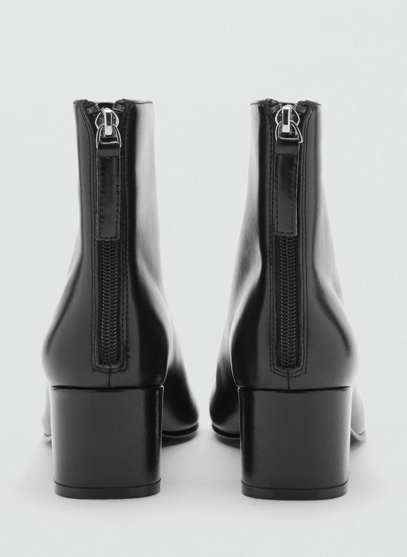 MANGO Leather ankle boots with block heel - Image 4