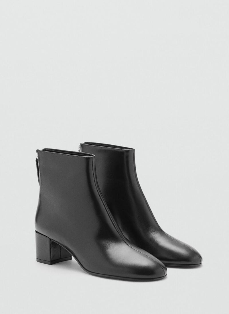 MANGO Leather ankle boots with block heel - Image 3