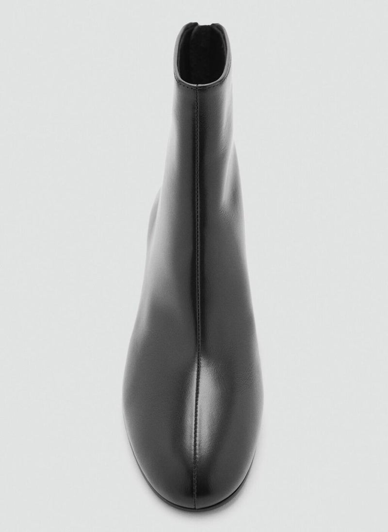 MANGO Leather ankle boots with block heel - Image 5