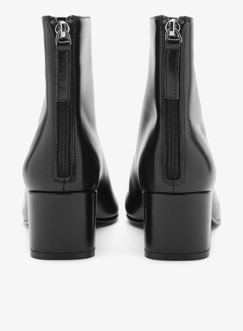 MANGO Leather ankle boots with block heel - Image 4