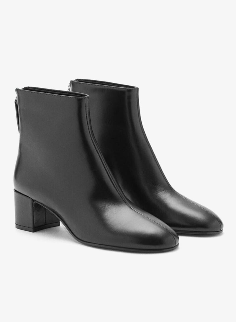 MANGO Leather ankle boots with block heel - Image 3