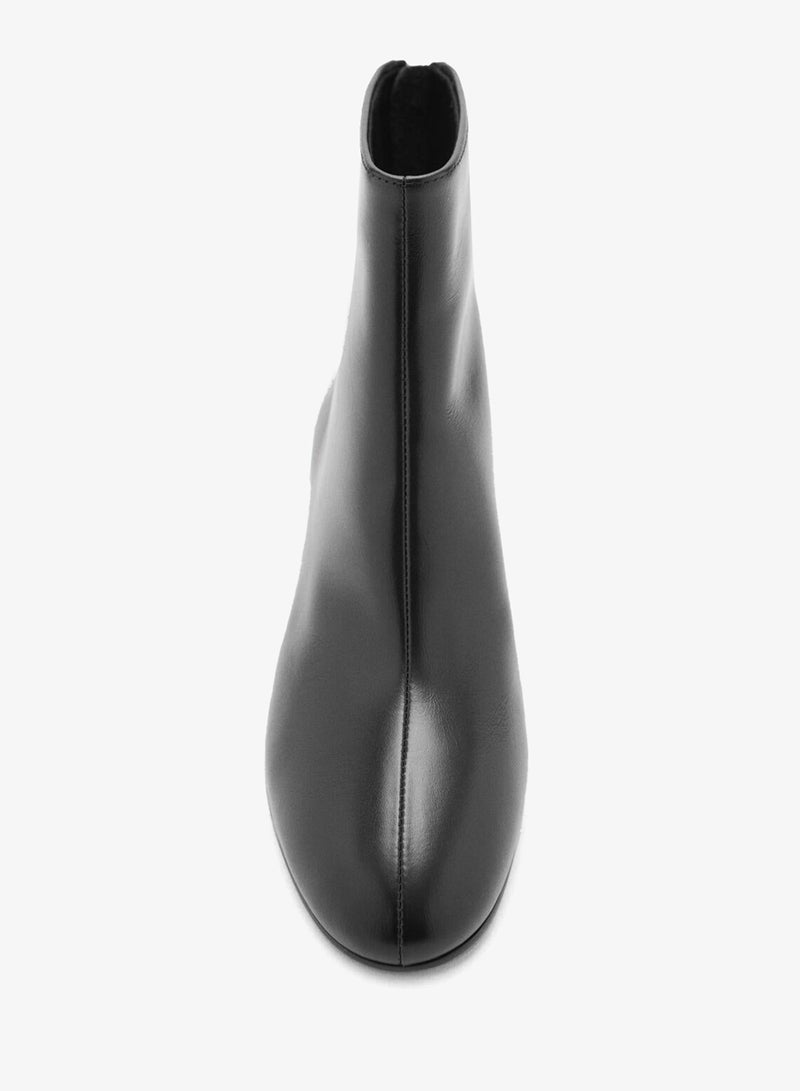 MANGO Leather ankle boots with block heel - Image 5