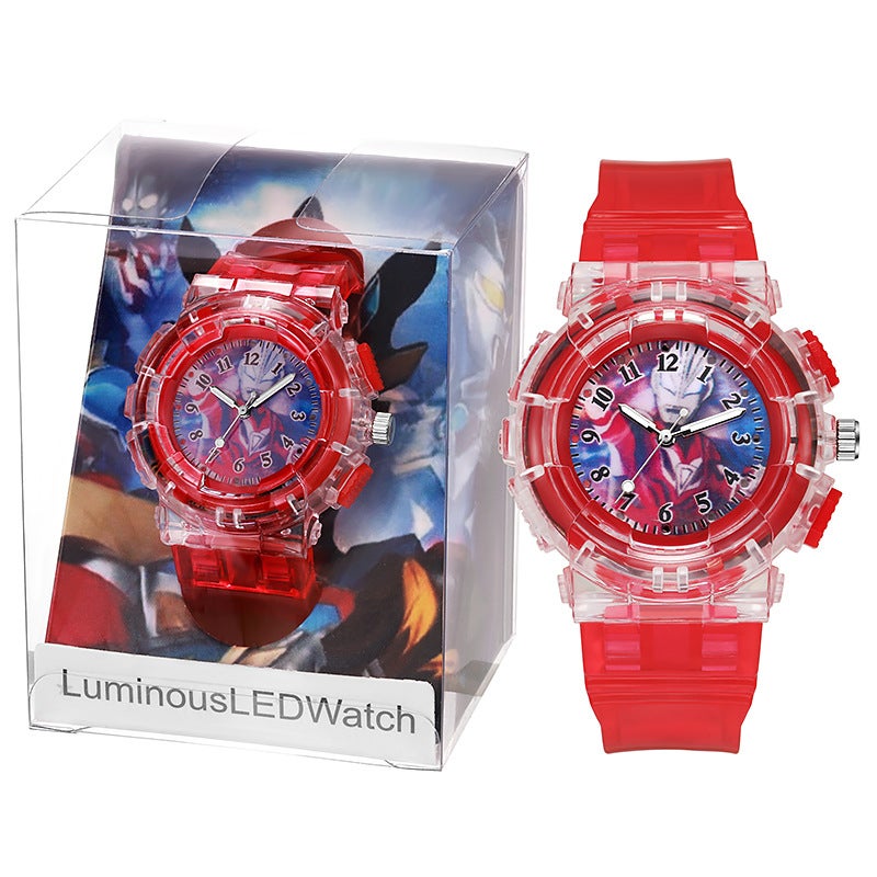 Glowing Ultra Hero Kids Watch Quartz Red G + D