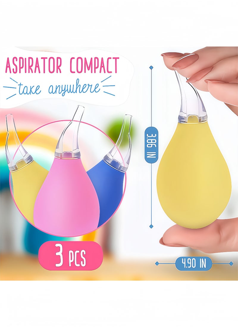 Peachjoy Nasal Aspirator for Baby Suction Nose - 3Pcs Newborn Baby Nose Sucker Ear Cleaner Toddler Food Baby Medicine Dispenser - Infant Congestion Relief Nose Aspirator for Babies Nose Wash Baby Snot Sucker  - Image 2