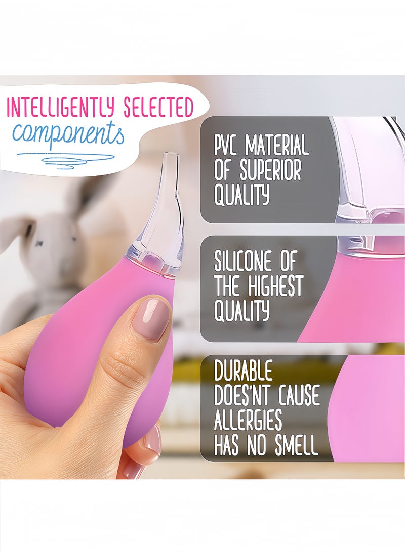 Peachjoy Nasal Aspirator for Baby Suction Nose - 3Pcs Newborn Baby Nose Sucker Ear Cleaner Toddler Food Baby Medicine Dispenser - Infant Congestion Relief Nose Aspirator for Babies Nose Wash Baby Snot Sucker  - Image 3