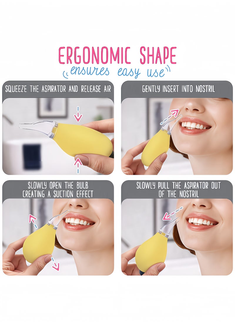 Peachjoy Nasal Aspirator for Baby Suction Nose - 3Pcs Newborn Baby Nose Sucker Ear Cleaner Toddler Food Baby Medicine Dispenser - Infant Congestion Relief Nose Aspirator for Babies Nose Wash Baby Snot Sucker  - Image 5