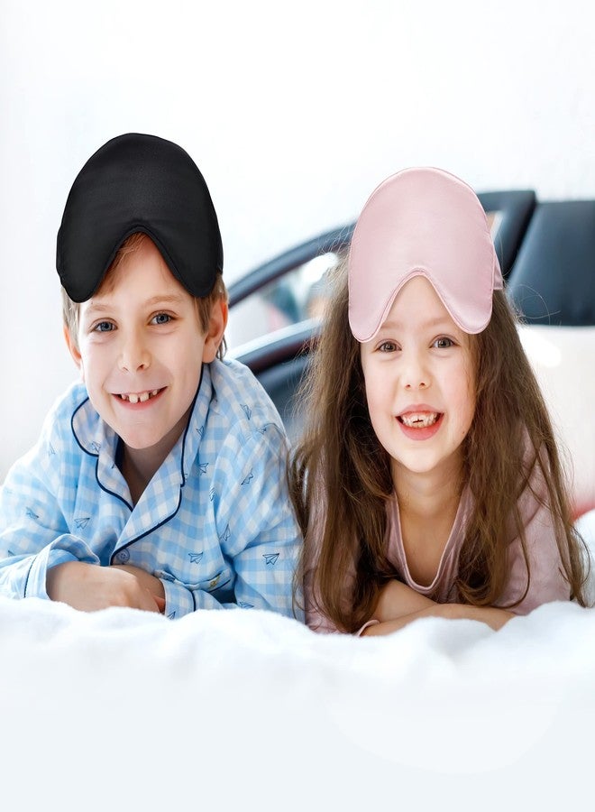 FRESHME Sleep Mask for Kids - 100% Mulberry Silk Kids Eye Mask for Sleeping Boys Girls Light Blocking Cute Soft SND Comfortable Adjustable Blackout Eye Cover Shade Blinder for Better Sleeping Black - Image 3