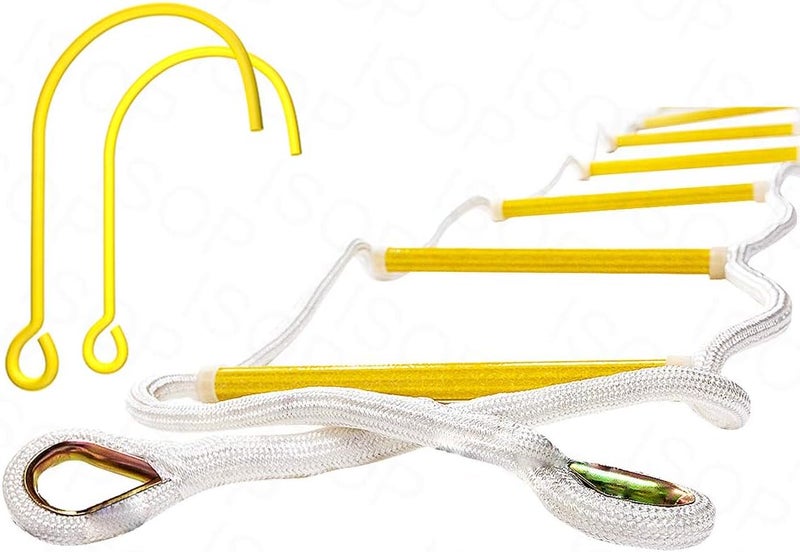 ISOP Fire Ladders 2 Story Windows with Hooks 13ft | Fire Escape Rope Ladders Second Floor | Safety Rope Ladder for Adults & Kids | Compact, Rust Resistant | Resue Ladder Hooks | Certified, Tested - Image 4