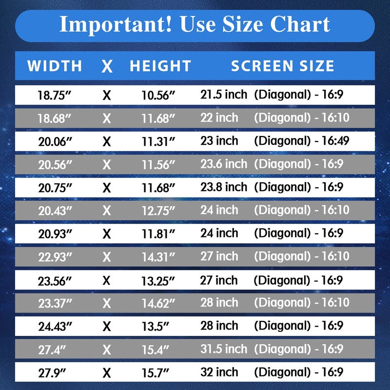 PYS 27 Inch Privacy Screen for 16:9 Widescreen Computer Monitor - Easy Removable Screen Filter Shield - Anti Glare & Blue Light - Anti Scratch Protector Film for Data Security - Image 3
