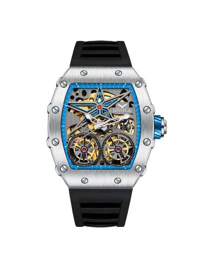 أونولا ساعة رجالية أوتوماتيكية هيكلية بعجلة موازنة