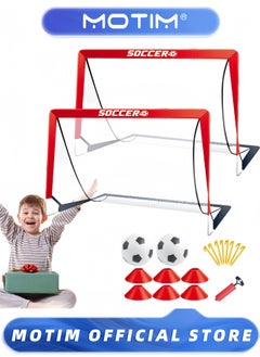 Motim Training Soccer Goals Net Set Apartments Foldable Soccer Net Portable Soccer Nets Training Practice In Backyard School Kids And Adults  - Image 1