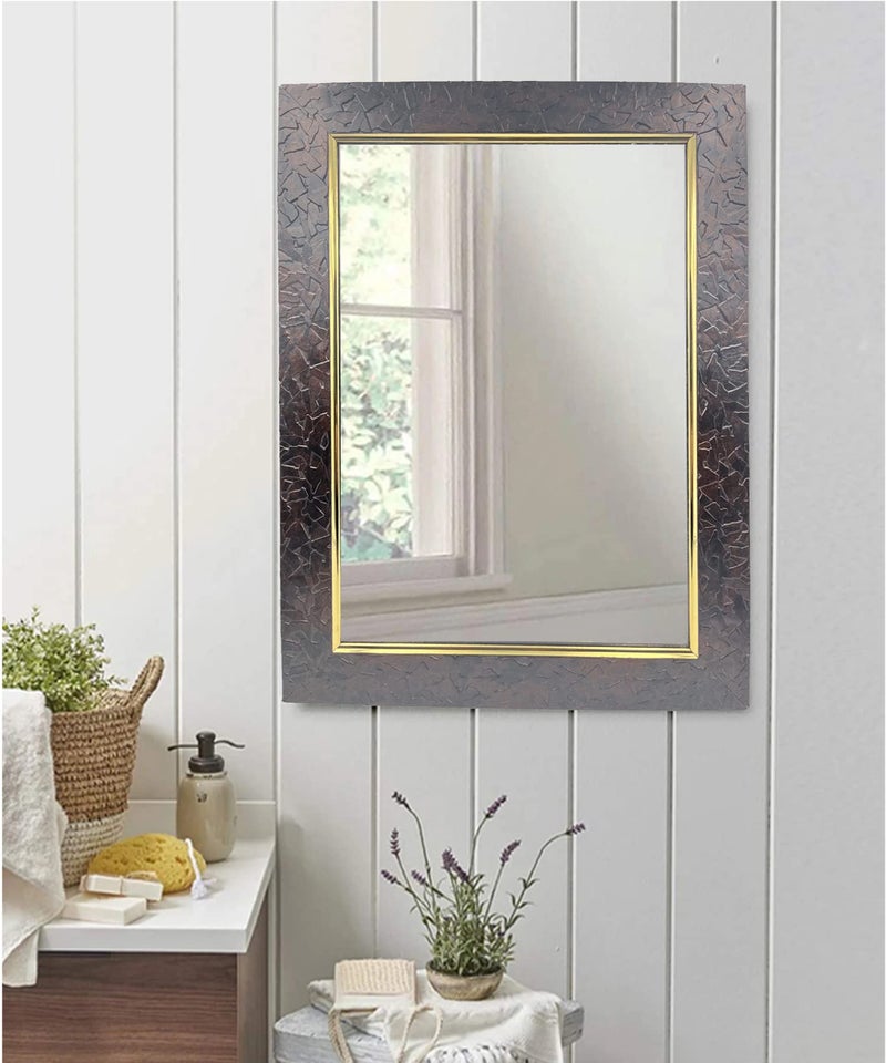 Stuthi Arts Wall Mirror/Makeup Mirror/Bathroom Mirror/Dressing Mirror 4 Size (Rectangular & Framed) Color Code -05-S-A-Brown (25 X 34 Centimeter) - Image 5
