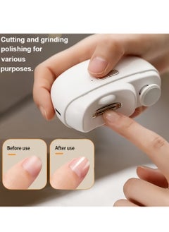 Generic Automatic Electric Nail Clipper with Light & 2 Speeds, Nail Polisher 2 in 1 Design, Nail Clip Storage, USB Rechargeable Safety Electric Nail Trimmer Suitable for Babies,Kids, Adults and Seniors(White)  - Image 1