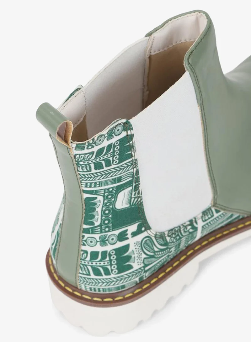 Yoho Green Green Comfortable Lightweight Printed Boots for Women | Best Price UAE