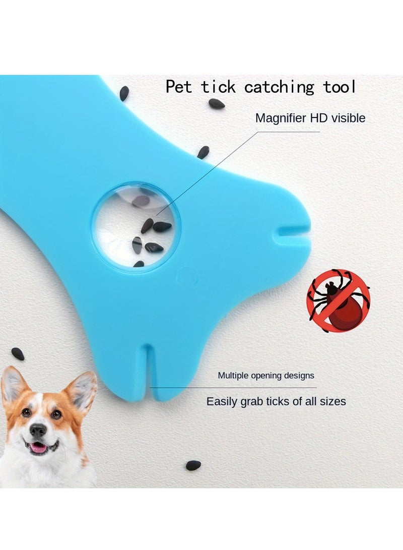 2pcs Pet Tick Remover Card Style Tick Removal Tool Easy to Carry Card Tick Catching with Magnifier for Pets Dogs Cat Tick Remover Tool for People Tick Remover Tool - Image 2