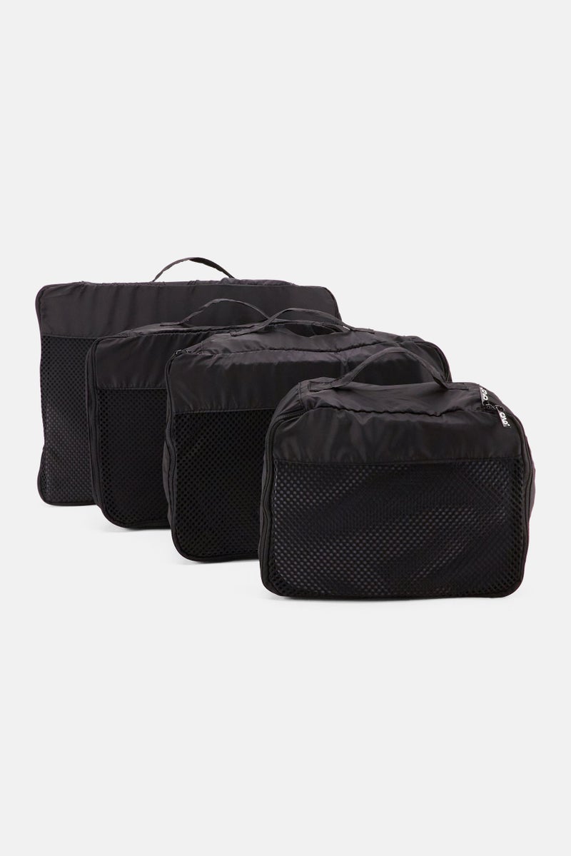 Cylo 4 Piece Packing Travel Organizer Cubes Set, Black - Image 1