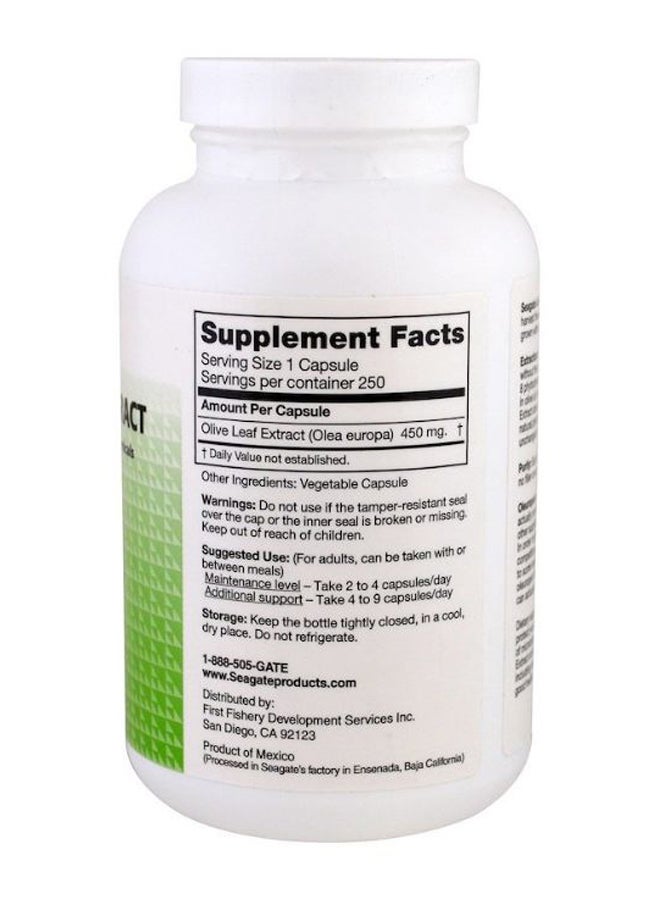 Seagate Olive Leaf Extract Dietary Supplement - 250 Capsules 450 mg - Image 2