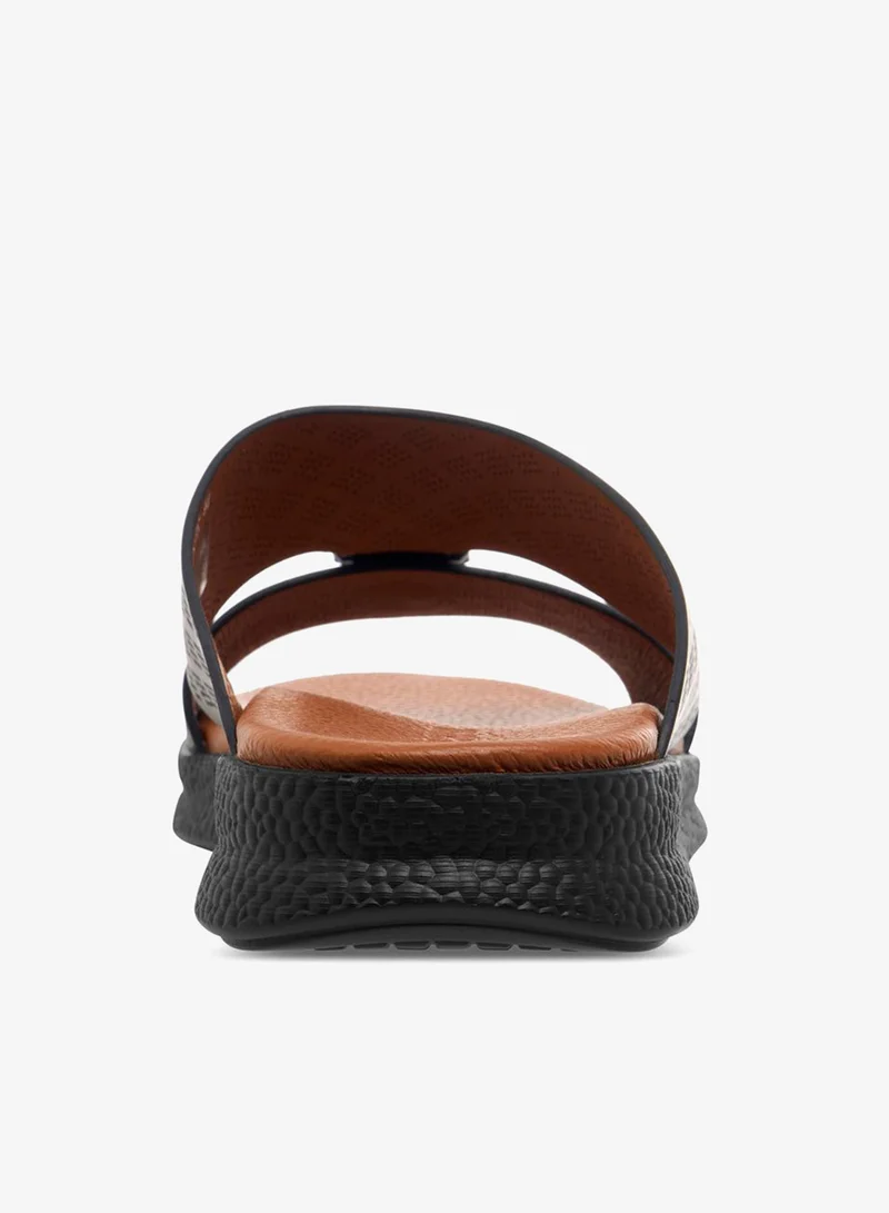 DUCHINI BLACK Men Perforated Strap Arabic Sandals Ramadan Collection for Men | Best Price UAE