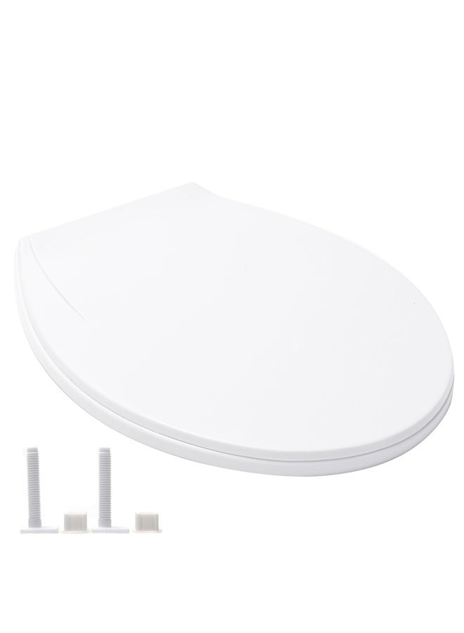 LAWAZIM Toilet Seat - Oval Plastic Toilet Cover with Bolts and Nuts, Smooth Easy-Clean Hygienic Surface, Comfortable Design - Ideal for Standard Toilets in Homes, Offices, Rentals, & Shared Bathrooms - Image 5