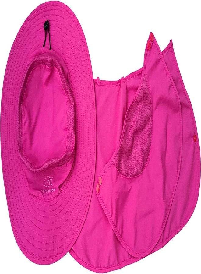 Zeki Fashion Summer Outdoor Sun Protection Fishing Cap Neck Face Flap Hat Wide Brim for Women (Red) - Image 5