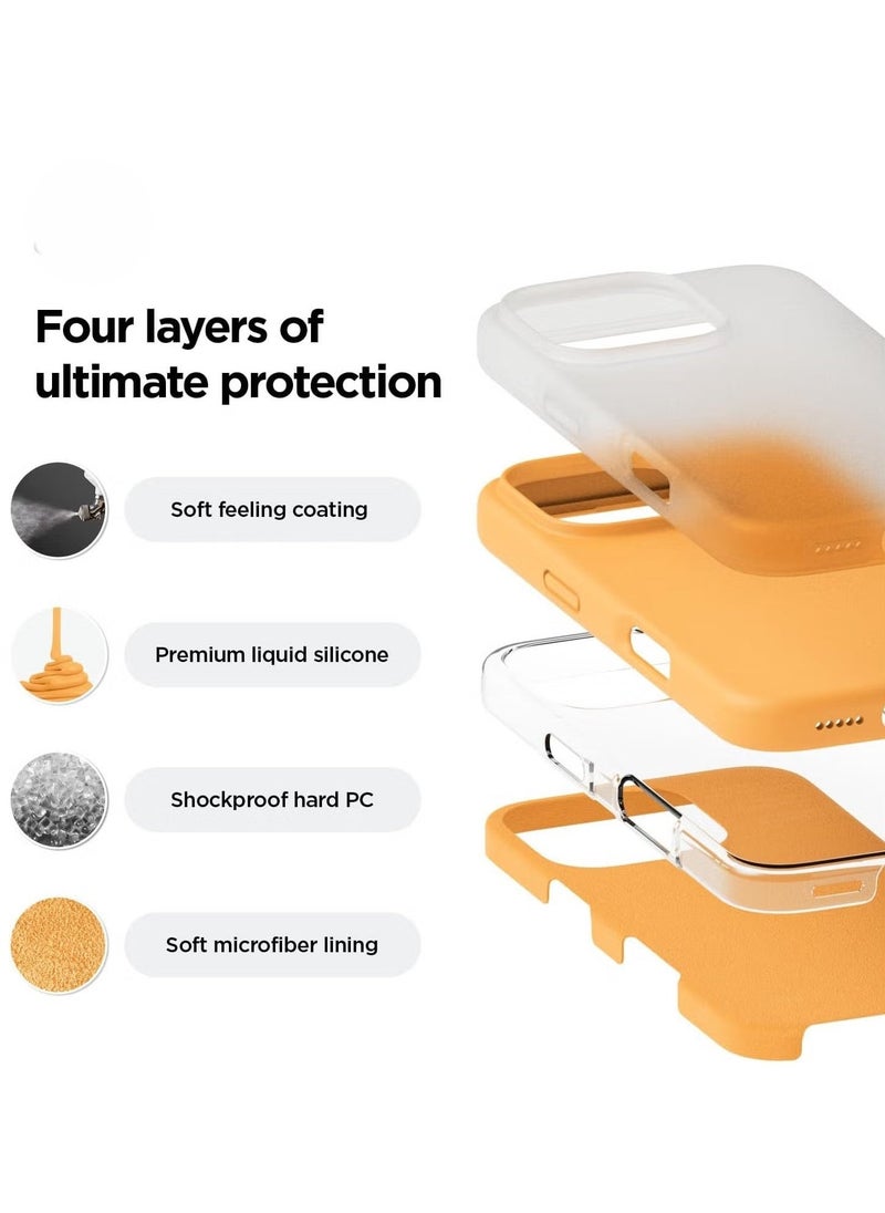 Raxoom iPhone 16 Pro Full Body Case Cover – Shockproof, Slim, Anti-Scratch Design with Soft Microfiber Lining (Orange) - Image 2