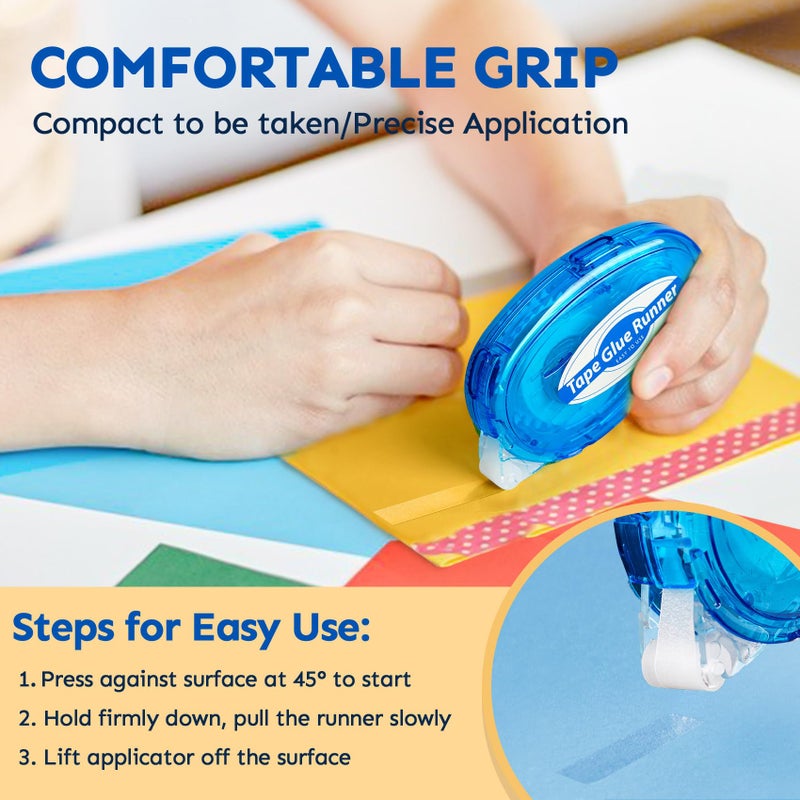 Tmol 4 Pack Scrapbook Tape, 26 Ft x 0.31 in Double Sided Tape Roller, Permanent Adhesive Tape Dispenser Runner, Photo-Safe Glue Tape Roller for Scrapbooking, Crafts and Arts Projects, Smooth & Clean - Image 5