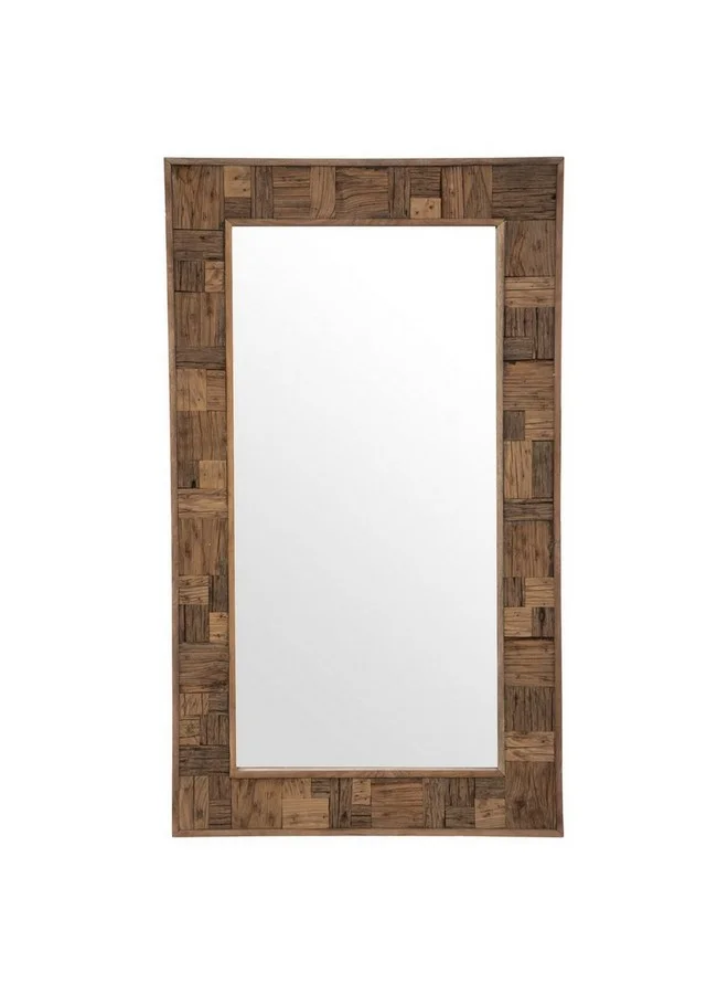 atmosphera Ori Acacia Wood Handcrafted Rectangular Wall Mirror Brown 70 x 115 cm 187978