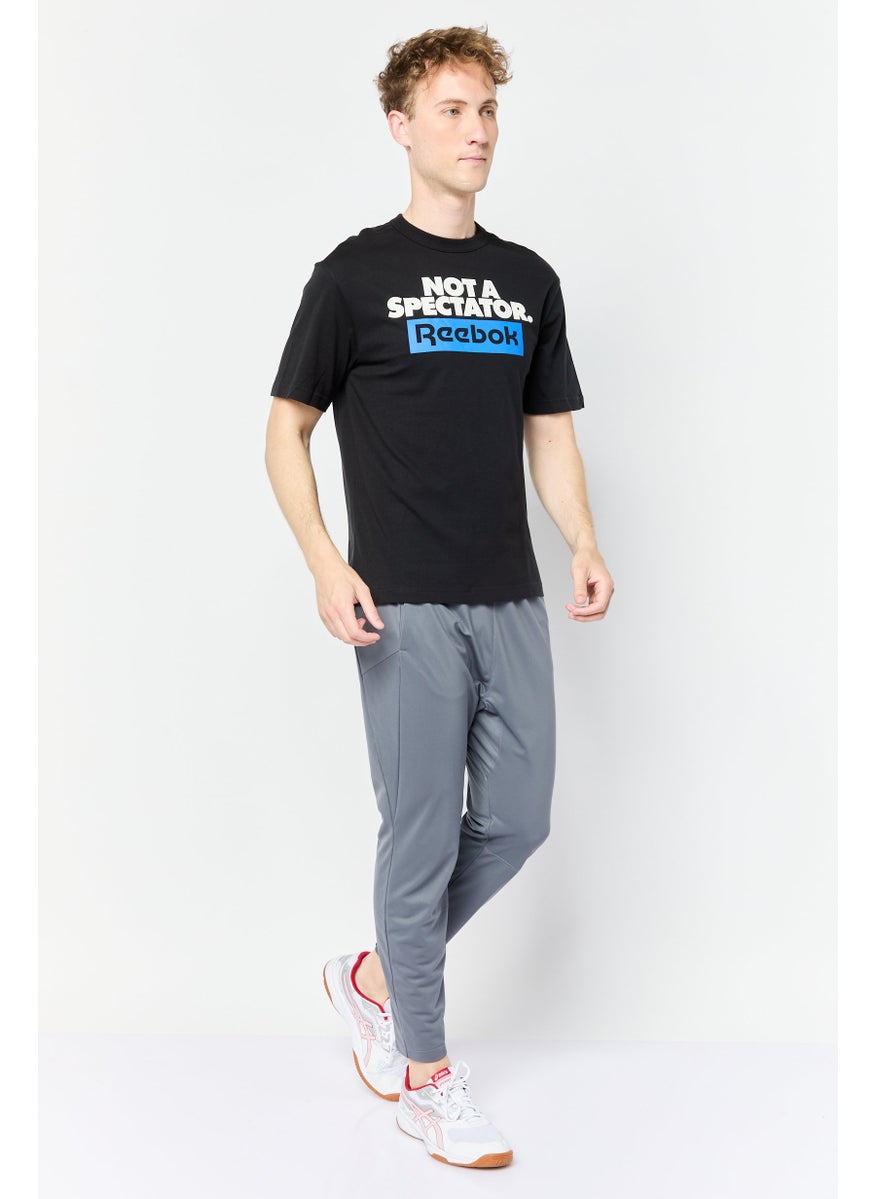 Reebok Men Sportswear Fit Short Sleeves Outdoor T-shirt, Black  - Image 2