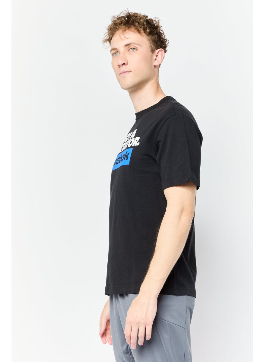 Reebok Men Sportswear Fit Short Sleeves Outdoor T-shirt, Black  - Image 4