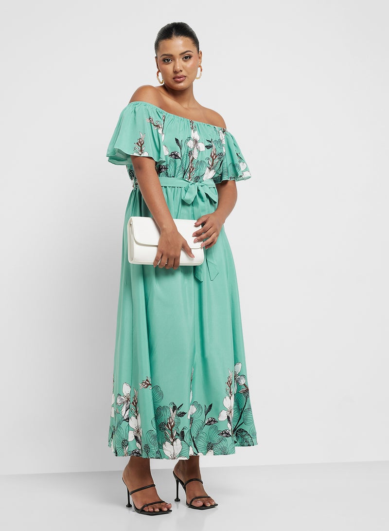 ايلا بلس فستان زهري مكشوف الأكتاف - Image 1