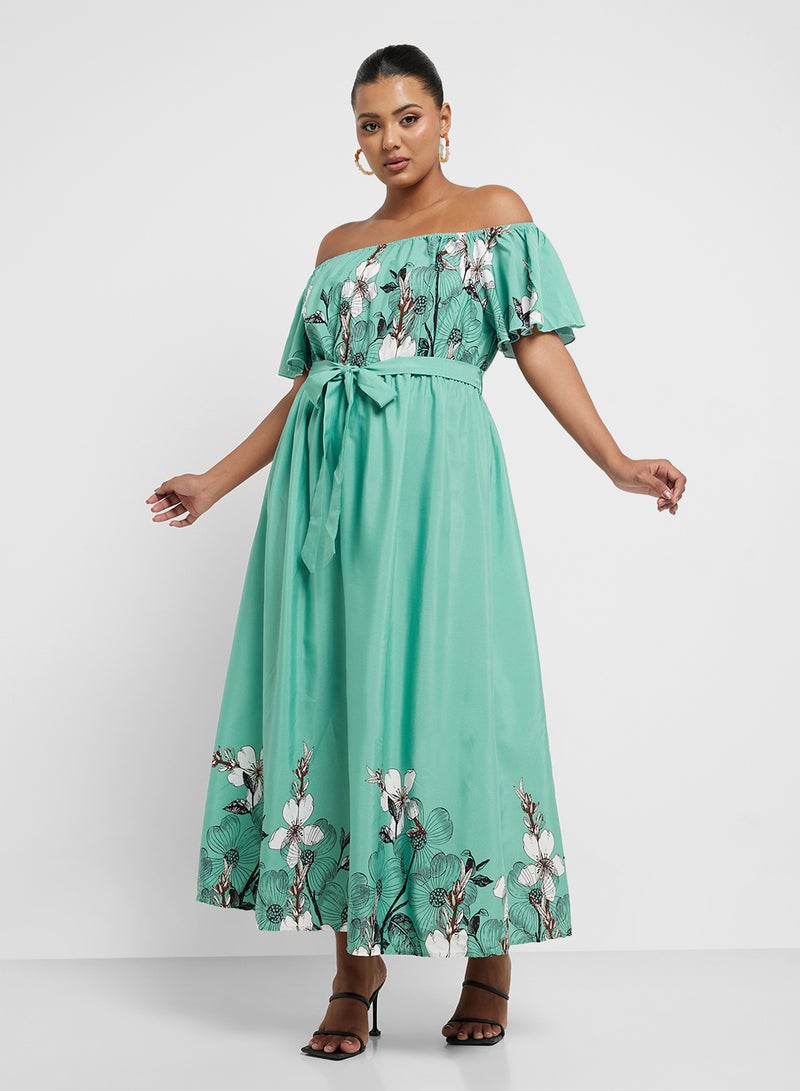 ايلا بلس فستان زهري مكشوف الأكتاف - Image 4