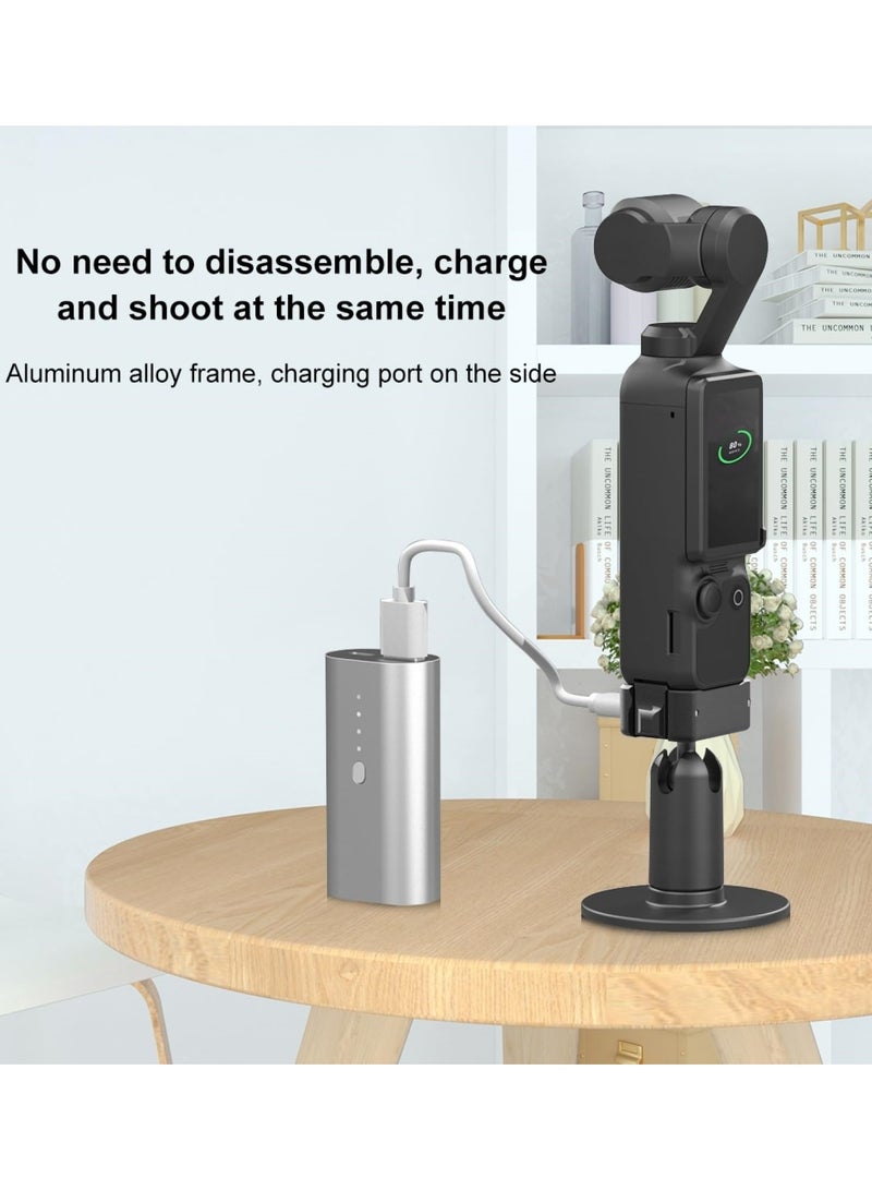 SYOSI for DJI Osmo Pocket 3 Type-C Charging Base Adapter, Charging Adapter Base for DJI Osmo Pocket 3, Desktop Charging Base with 1/4 Screw Hole, Aluminum Alloy Bracket (Black) - Image 3