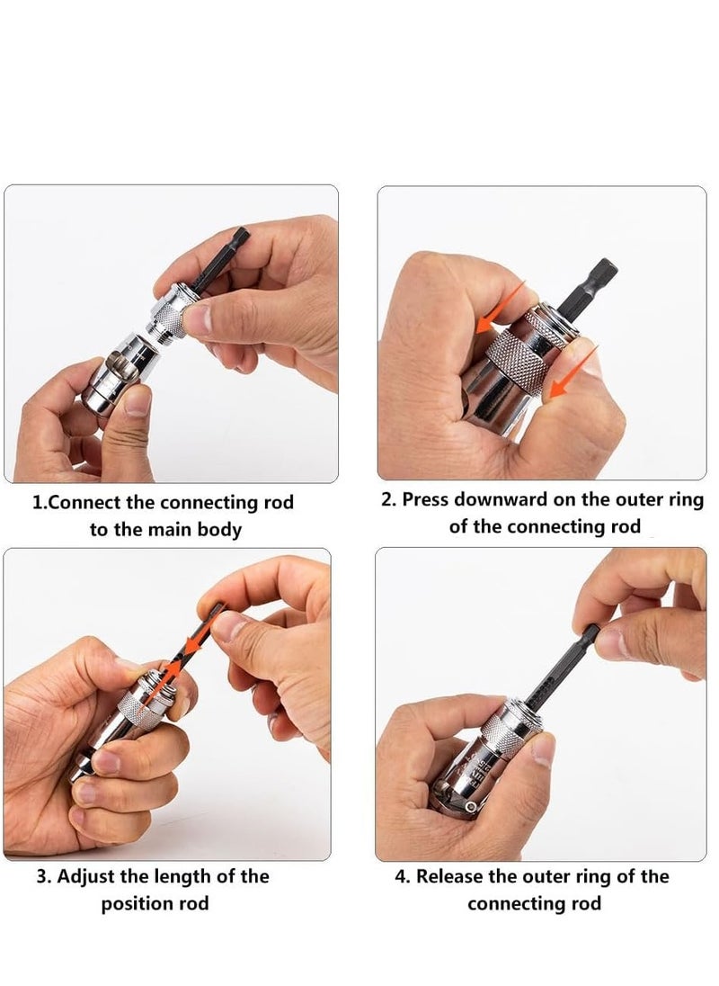 Cable Wire Stripper and Twister Set, Universal Aluminum Alloy Cable Twisting Stripping Tool with Wrench, Professional Portable Wire Nut Twister for Power Drill, Cable Quick Stripping and Connector