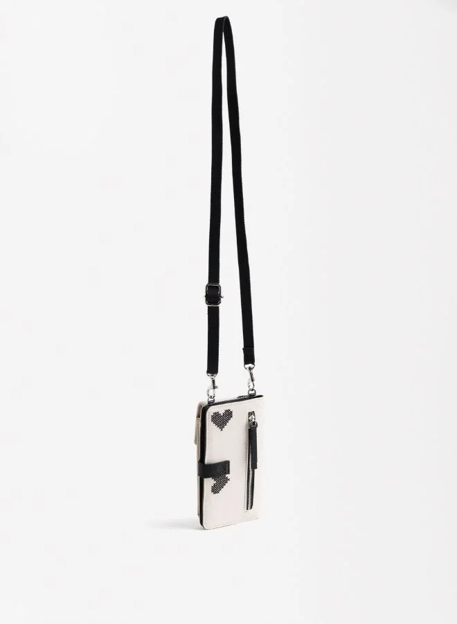 PARFOIS NYLON PHONE BAG WITH HEARTS