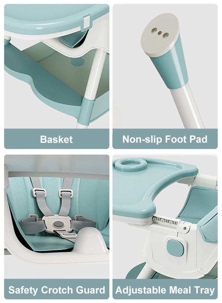 بيرفيي كرسي طعام للأطفال بظهر قابل للتعديل وطاولة تغذية مزدوجة قابلة للفصل كرسي تغذية قابل للطي كرسي طعام للرضع قابل للطي - Image 2
