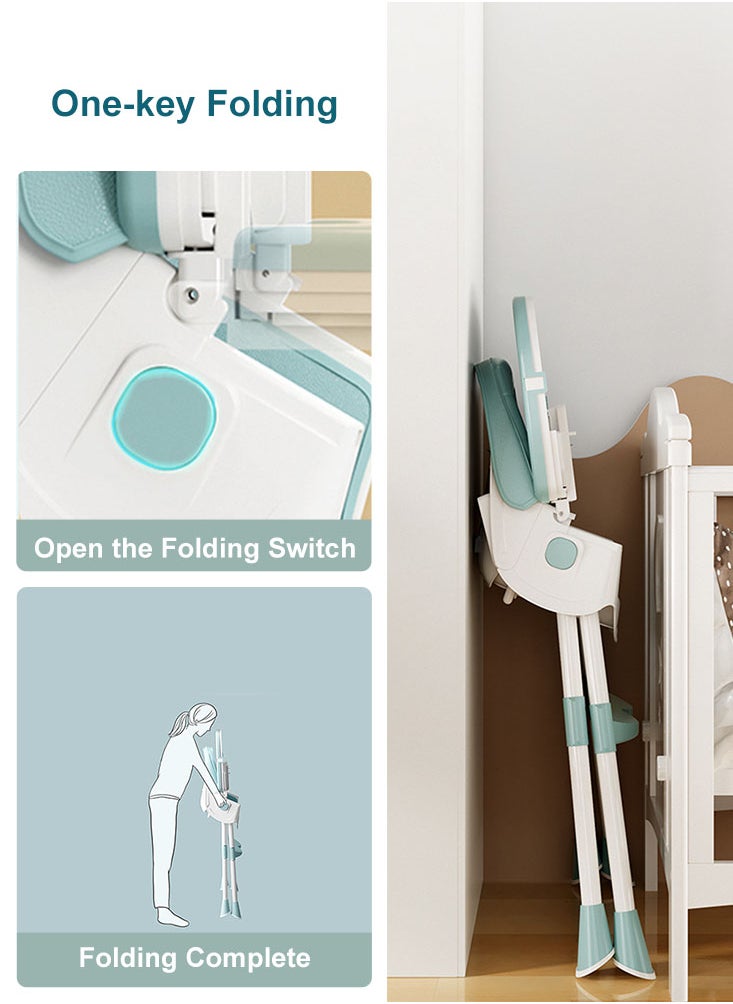 Baby High Chair for Toddlers Foldable Feeding Chair Adjustable Backrest Baby Highchair with Double Removable Tray - pzsku/Z3D321B0BB58CA6A5080EZ/45/_/1708336310/44263f57-c052-4022-b525-4a81efa4294f